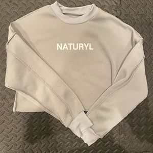 NBK raw hem cropped crew sweatshirt